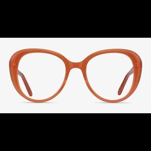 Orange Oversized Retro Eyeglasses
